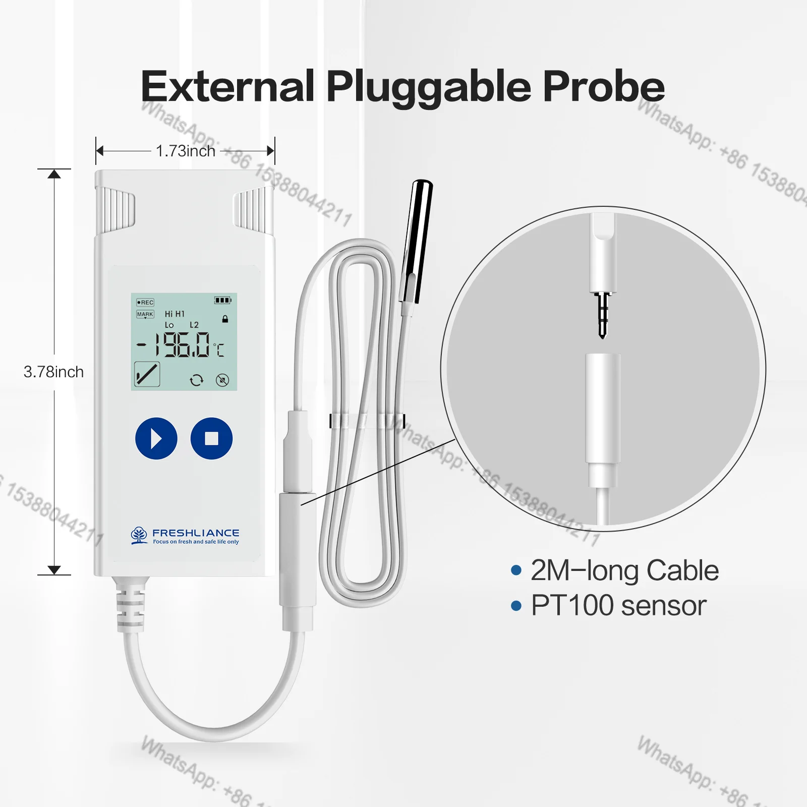 2026 Hot Selling Freshliance New Design USD Temperture Data Logger for Storage Dry Ice and Liquid Nitrogen