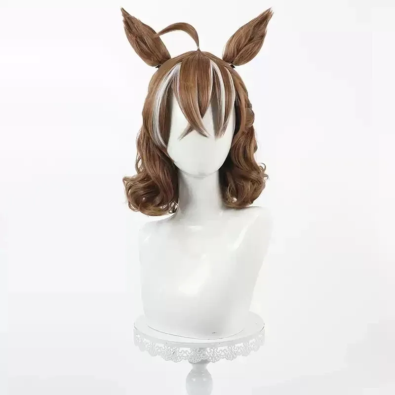 Anime Pretty Derby Beginning of New Era Uma Musume Jungle Pocket Cosplay Wig with Ears Tails Heat Resistant Synthetic Hair