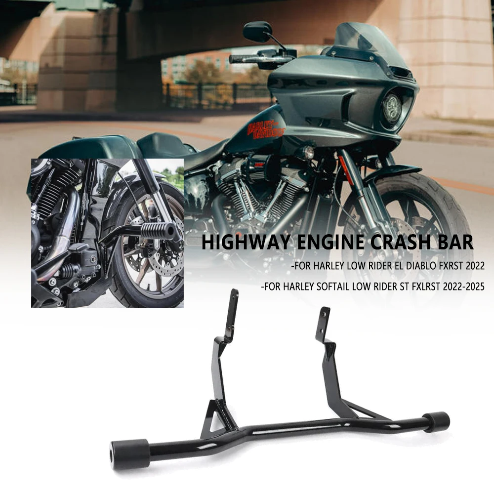 

New Motorcycle Accessories For Harley Softail Low Rider ST FXLRST 2022-2025 Black Highway Engine Crash Bar Cover 2024 2023