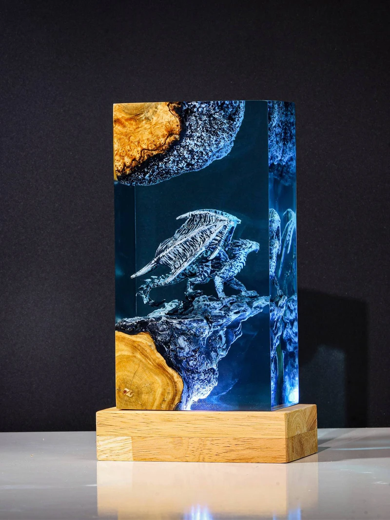 أنيمي الشكل الكائن الراتنج الجدول ضوء الإبداعية الفن الديكور مصباح التلفزيون والأفلام التنين موضوع ضوء الليل USB تهمة