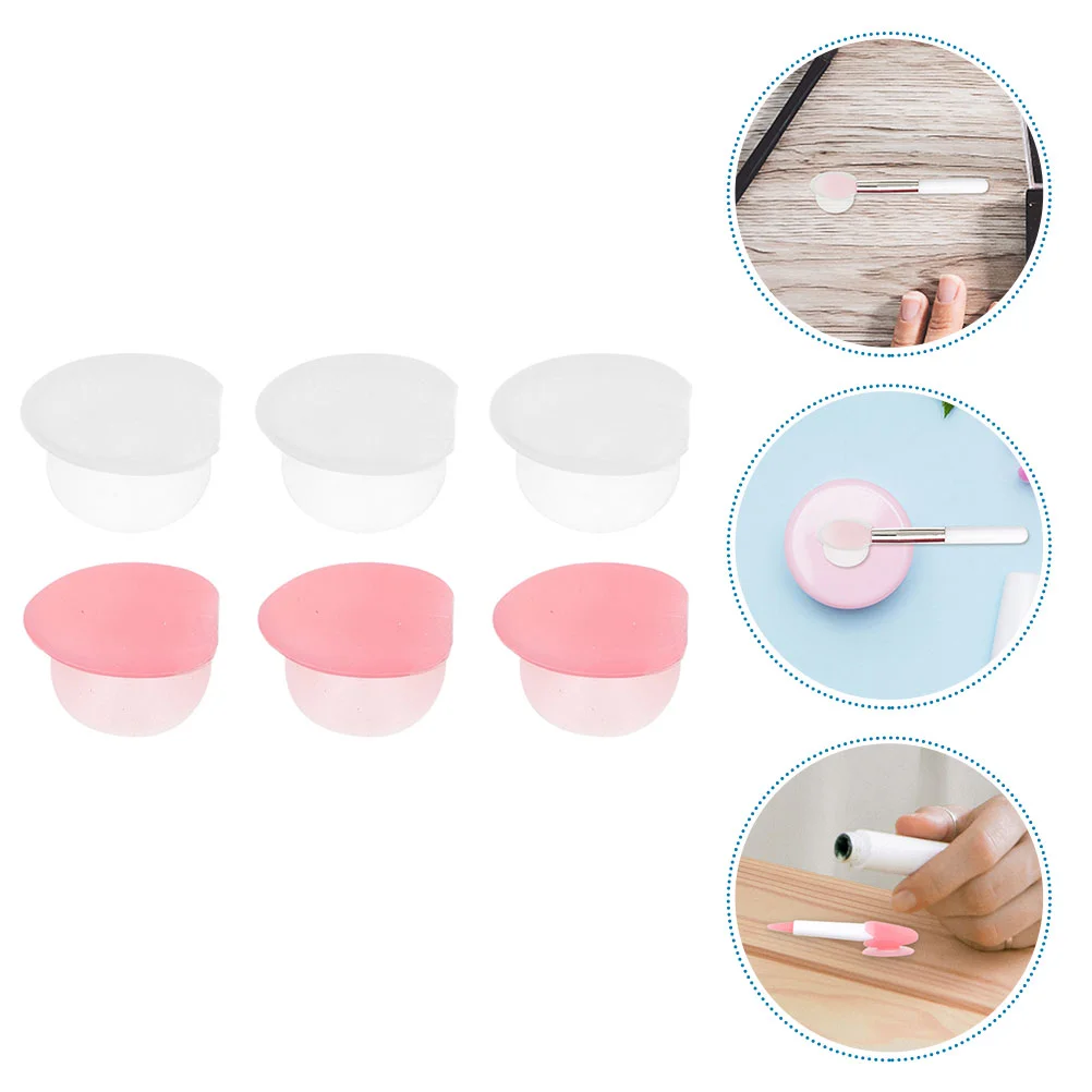 6 pezzi di silicone pennello per labbra copertura spugne per trucco per fondotinta protettore balsamo correttore tinta lucentezza forniture coperture tappi labbra