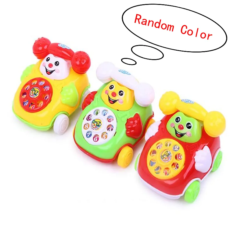 Children\'S Phone Simulation Toys Clockwork Baby Pull Line Running Car Toys Intelligence Education Wind Up Toy Mobile Rattle Kid