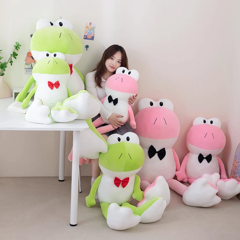 Kawaii Long-legged Frog Plush Dolls Fashion Backpack Bag Animal Cartoon Baby Super Soft Toys For Girls Boys Trip Birthday Gifts