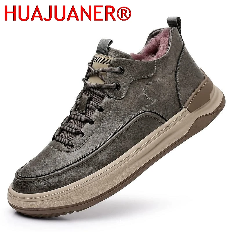 

High Quality Winter Boots Men New Outdoor Comfy Men Sneakers Classic Genuine Leather Snow Footwear Luxury Brand Man Hiking Shoes