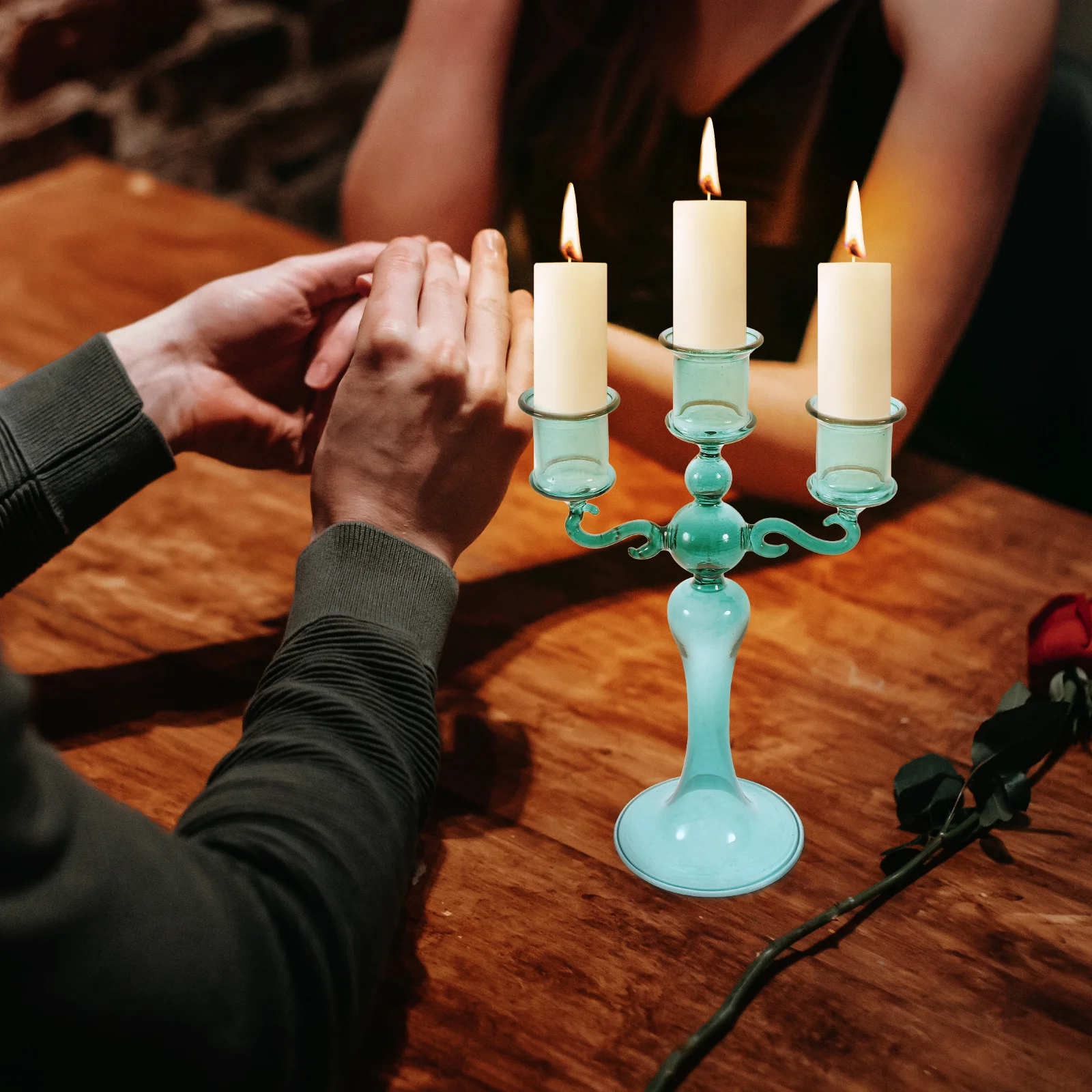 

Modern Style Glass Candlestick Holder Firm Support for Tea Lights Tabletop Decor Home Decorate Accessories Glass Holder