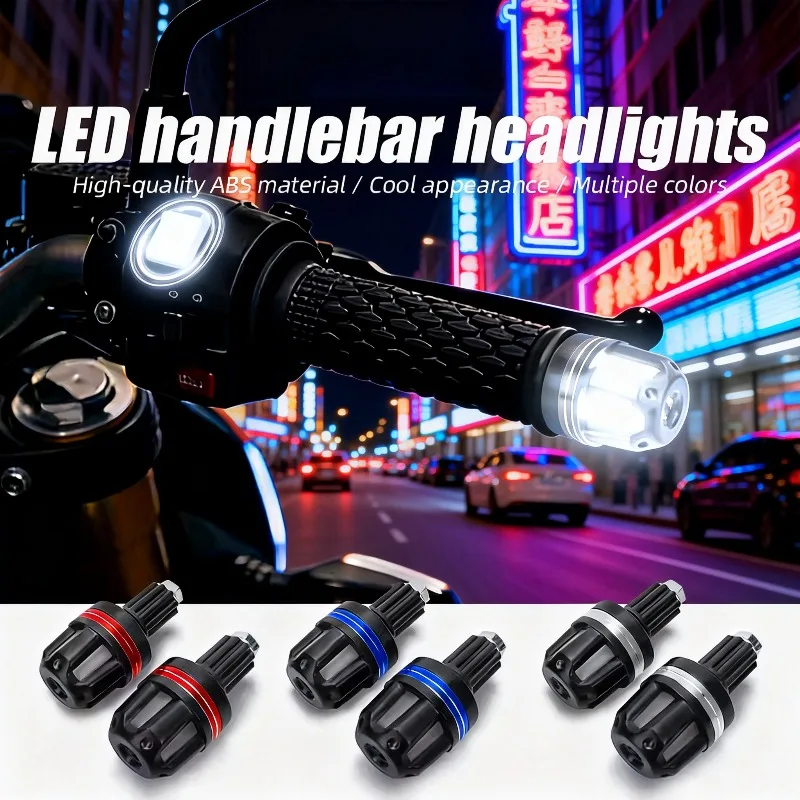 1 Paar Motorrad-Lenkerendlichter 12V LED Stroboskoplampe DRL Fahrlicht Wasserdichte Seitenwarnleuchte für Roller Motorrad Zubehör