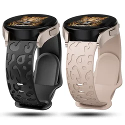 Engraved Strap For Samsung Galaxy Watch 6/4/classic/5/pro/3/Active 2 Leopard silicone Bracelet Huawei gt 2 2e 18mm 20mm Band