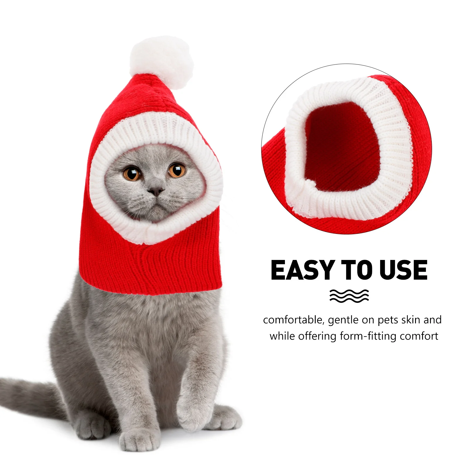 Pet Christmas Hat Red Soft Woolen Dog Puppy Party Wear Warm Accessory For Holiday Masquerade Photo Props Costume