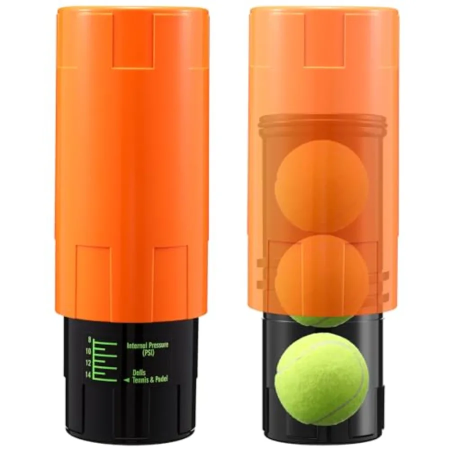

Tennis Ball Pressurizer - Tennis Ball Storage Canister Holds 3 Balls Under 14 Psi Pressure Reusable Stuff for Bounce Retention