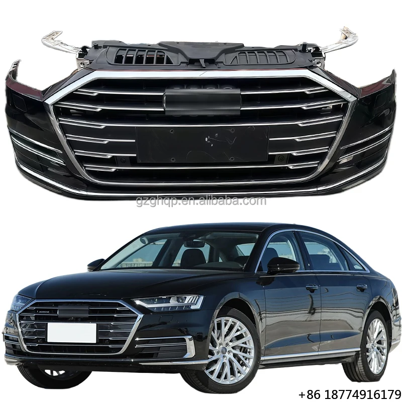 

High Quality Original Black Front Bumper Radiator Cooling Assembly for A8L D5 Body Kit Bumper Grille 2019-2022