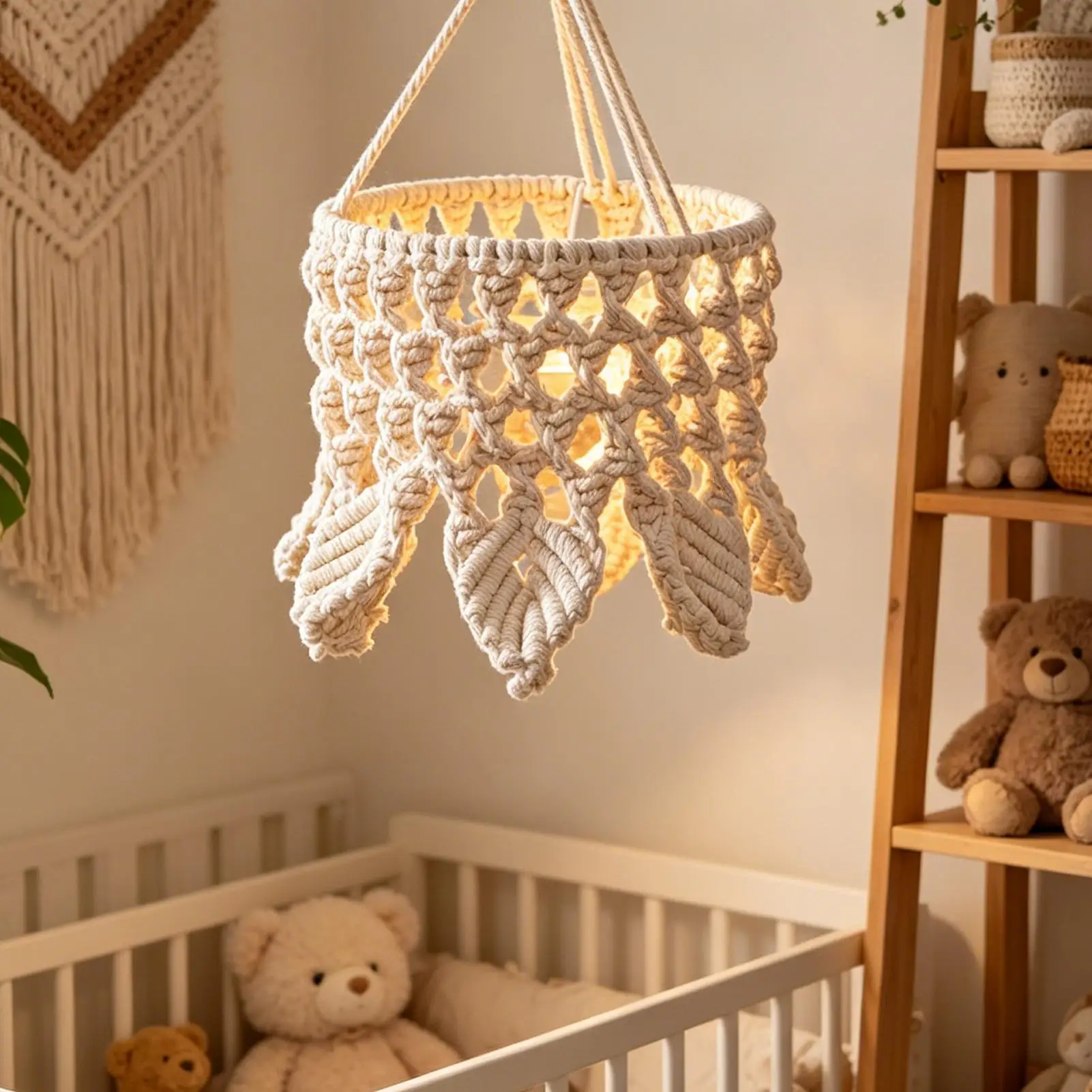 

Hand-woven Cotton Rope Lamp Shades Boho Lampshade Boho Hand For Wall Sconce Table Pendant Light Fitting Home Living Room Yard