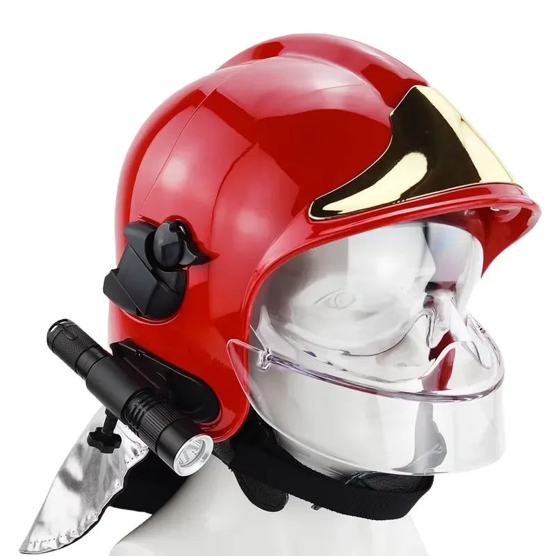 RED Color F1 MSA Factory Price Heat Resisting Firefighter Helmets Firemen Hard Hat Rescue Fire Protective Helmet
