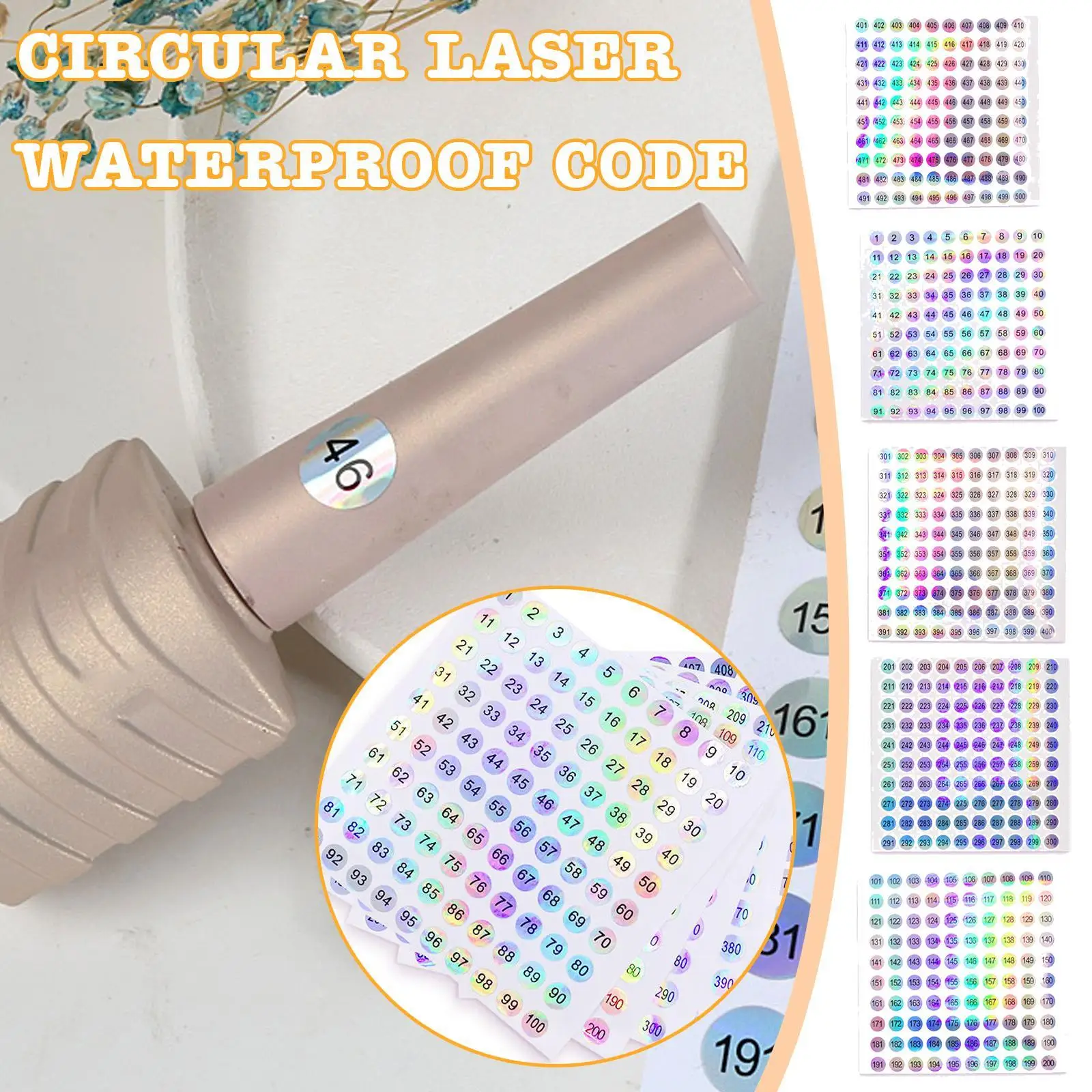 Nail Polish Bottle Number Number Sticker Circular Laser Waterproof Coded Album Label