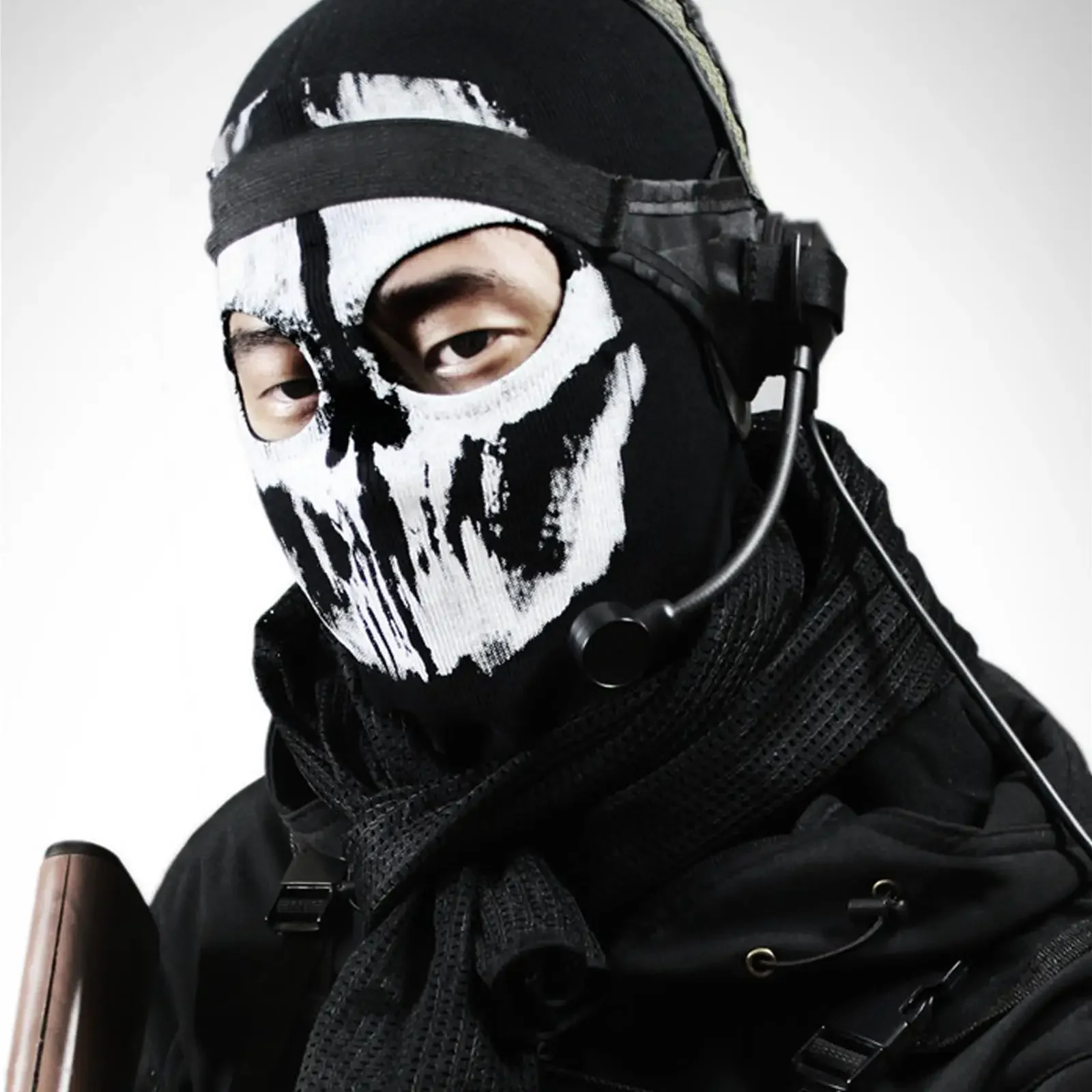 Passamontagna Moto Skull Print Moto Full Face Mask antivento sci Head Neck Warmer ciclismo Biker Hood Men Helmet Liner