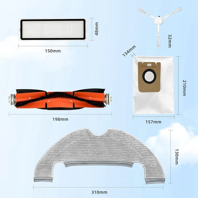 

A22Z Replacement Parts Compatible for Dreame D10 Plus, Z10 Pro, L10 Plus Robot Vacuum Cleaner Accessories