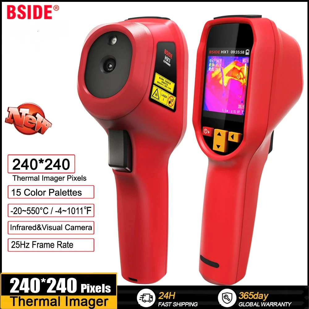 

Bside тепловизор Hx1 новая камера лазерная термографическая разрешение 240 × 240 для ремонта печатных плат обнаружения трубопровода медицинский