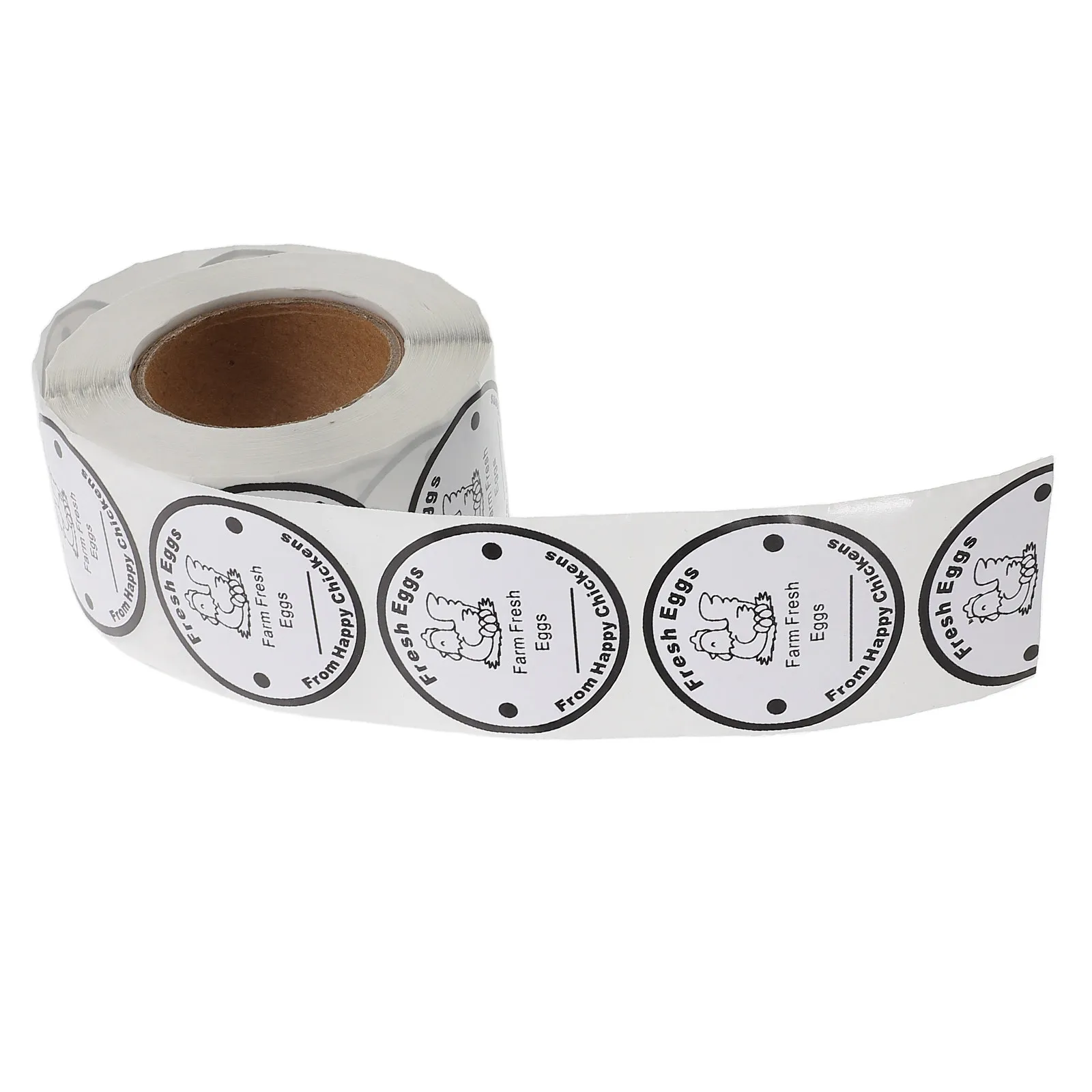 

1 Roll 3.81 Cm Round Fresh Eggs Carton Labels Farm Market Stickers for Egg Packaging Business Use Decorative Date Stamp