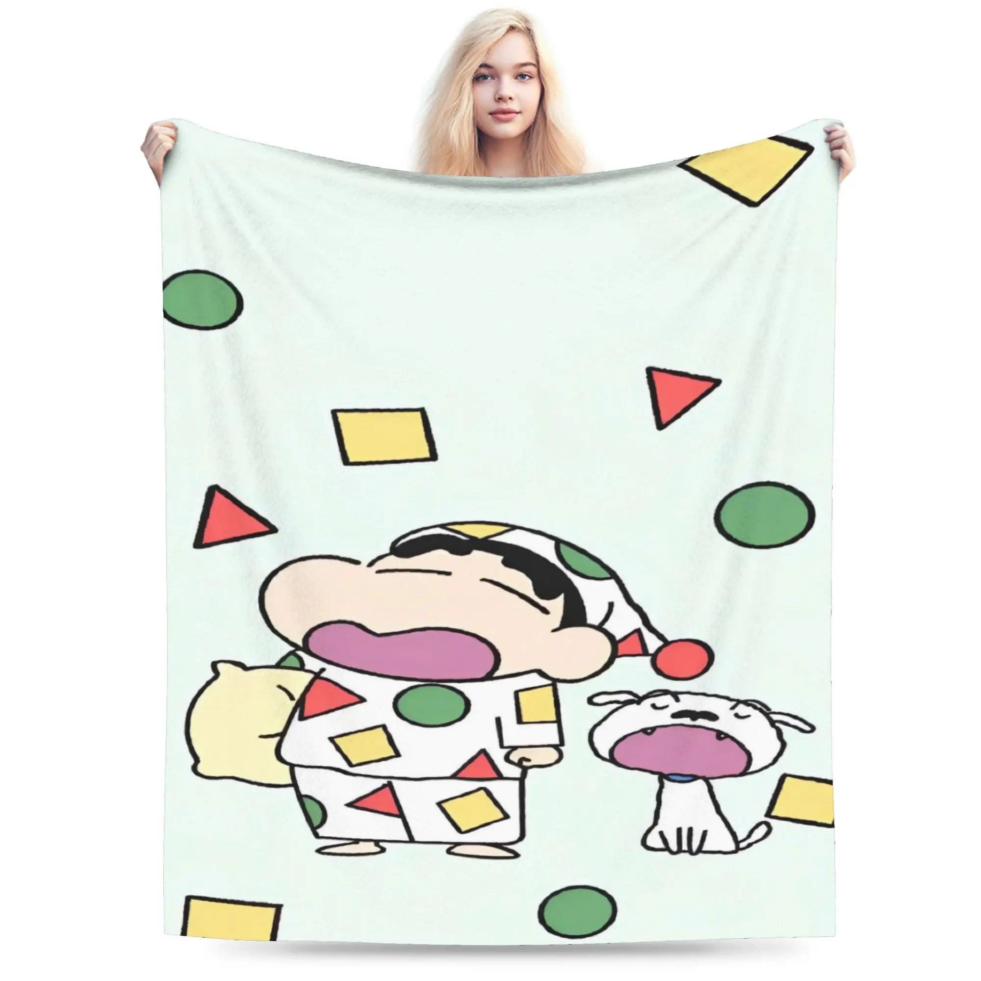 Crayon Shin-chan Blankets  Warm Aesthetic Plush Throw Blanket For Children Couch Chair Sofa Bed Flannel Bedspread Bed Cover