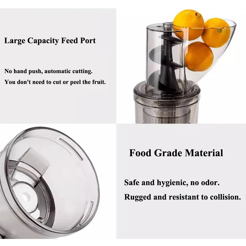 15cm Large Feed Port Orange Juicer Machine No Need To Peel Apple Juice Maker Machine Electric Slag Juice Separator Machine