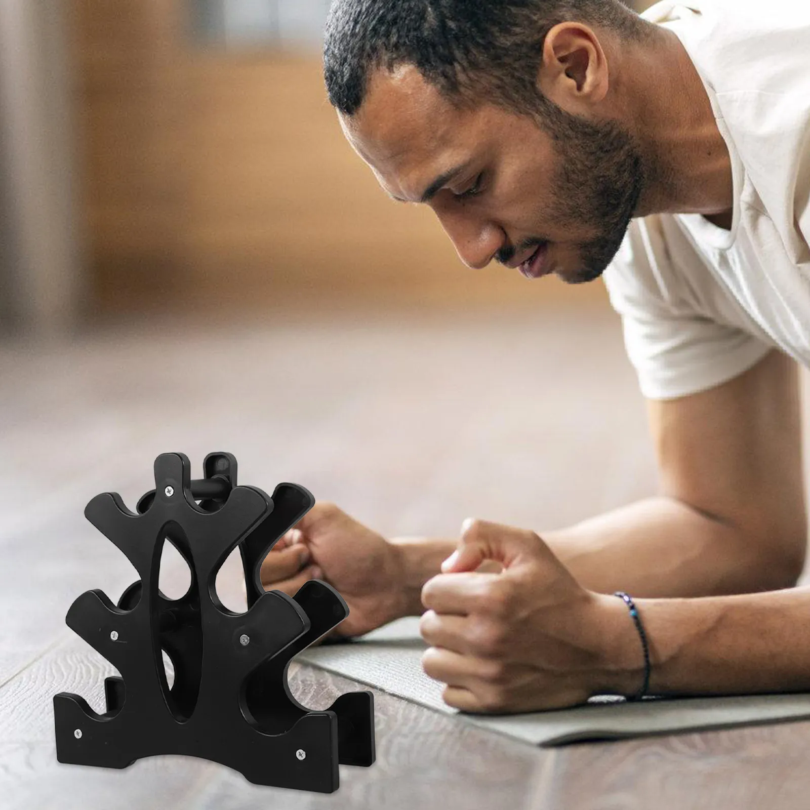 

Комплект из 2-х компактных подставок для гантелей, сверхпрочная пластиковая стойка для хранения гантелей для домашнего спортзала, напольный держатель для силовых тренировок