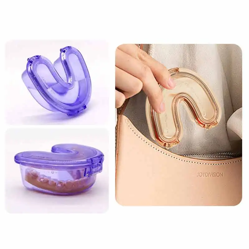 1pcs  Slim Dental Retainer Case Orthodontic Teeth Aligner Case Denture Mouth Guard Storage Box for Dental Appliances