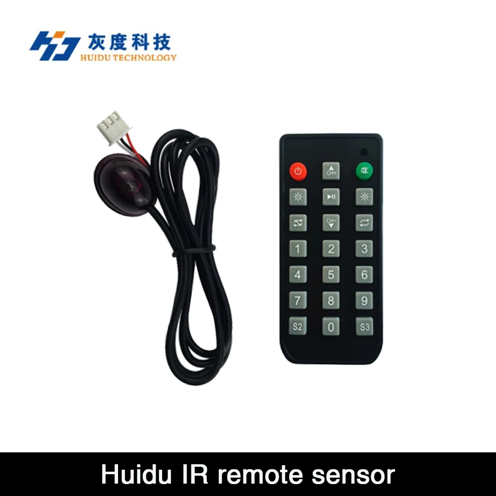 Huidu IR Remote Support Single-Dual Color LED Card Used for Switch Programs, Pause / Play Programs, Adjust Display Brightness