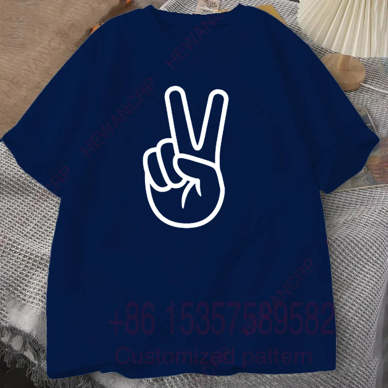 السلام علامة الجرافيك طباعة الرجال الرجعية القطن تي شيرت س الرقبة قصيرة الأكمام تي شيرت الرجال للجنسين المتضخم عادية تي شيرت بلايز #3