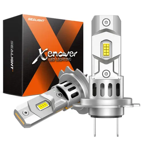 Imagen 1 del producto SEALIGHT 2 uds X3S H7 LED faro de coche 6500K blanco frío 18000 lúmenes faro LED haz alto-bajo IP67 velocidad impermeable