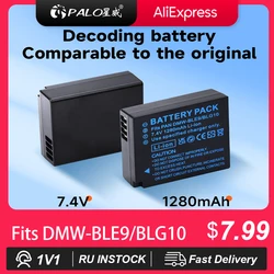 PALO 1280mAh DMW-BLG10 BLG10 BLG10E DMW-BLE9 Battery + LCD Dual USB Charger for Panasonic LUMIX GF5 GF6 GX7 LX100 GX80 GX85