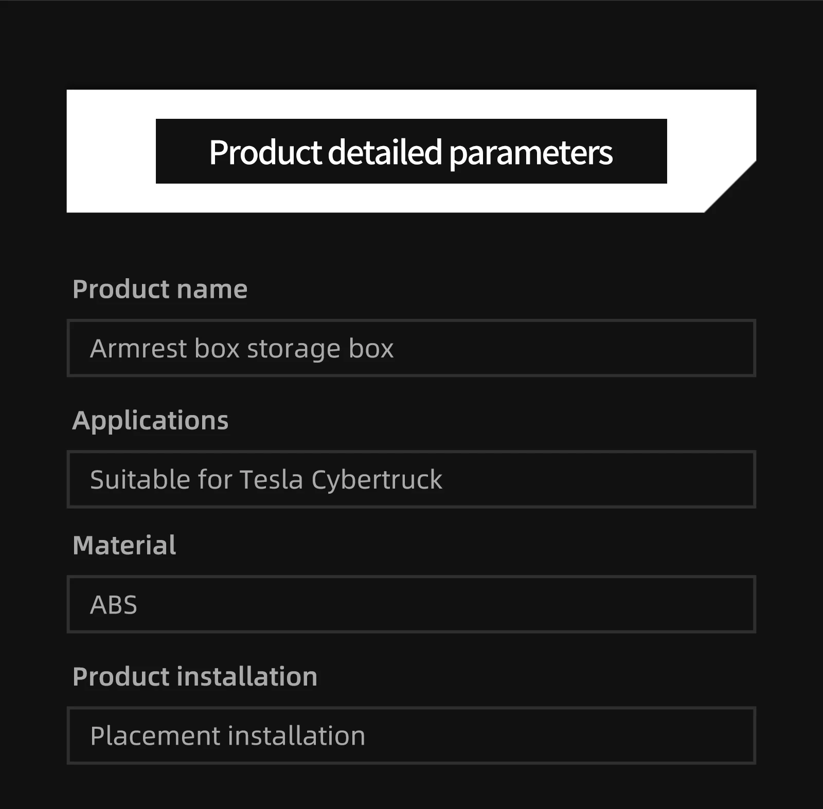 LUCKEASY for Tesla Cybertruck Car Center Console Armrest Box Storage Box Tidying Storage Tray Interior Pickup Accessories