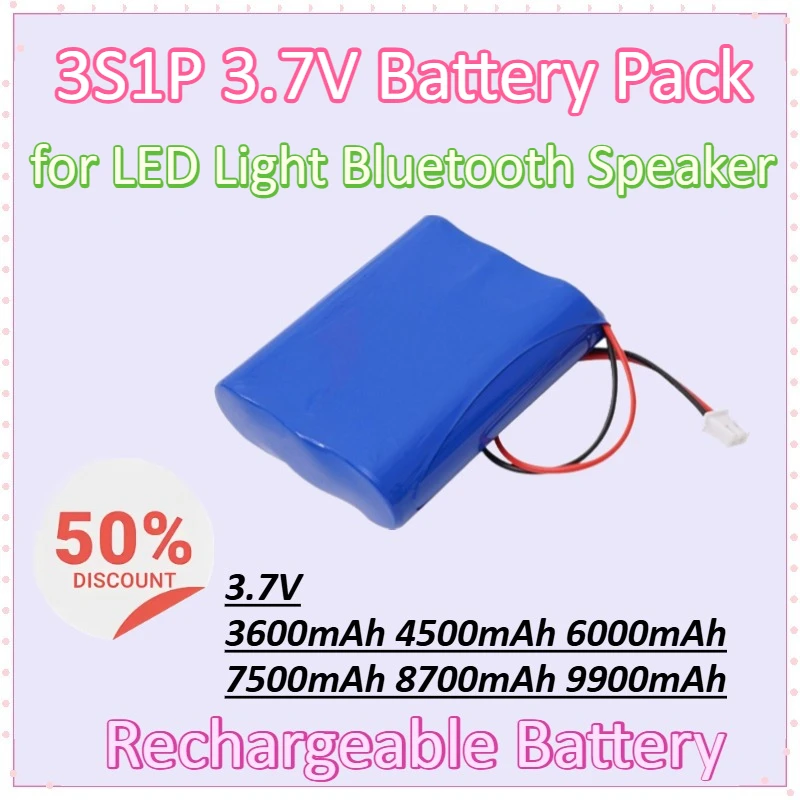 

3S1P 3,7 В 3600-9900 мАч 18650 литий-ионный аккумулятор для светодиодной подсветки Bluetooth-динамика запасной аккумулятор большой емкости