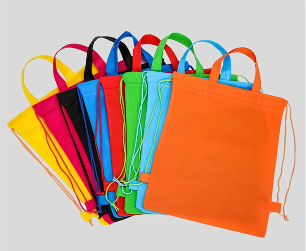 

20 шт., оптовая продажа, нетканые сумки на шнурке, сумки для хранения обуви, одежды, многоразовые карманные сумки-органайзеры для путешествий, логотип