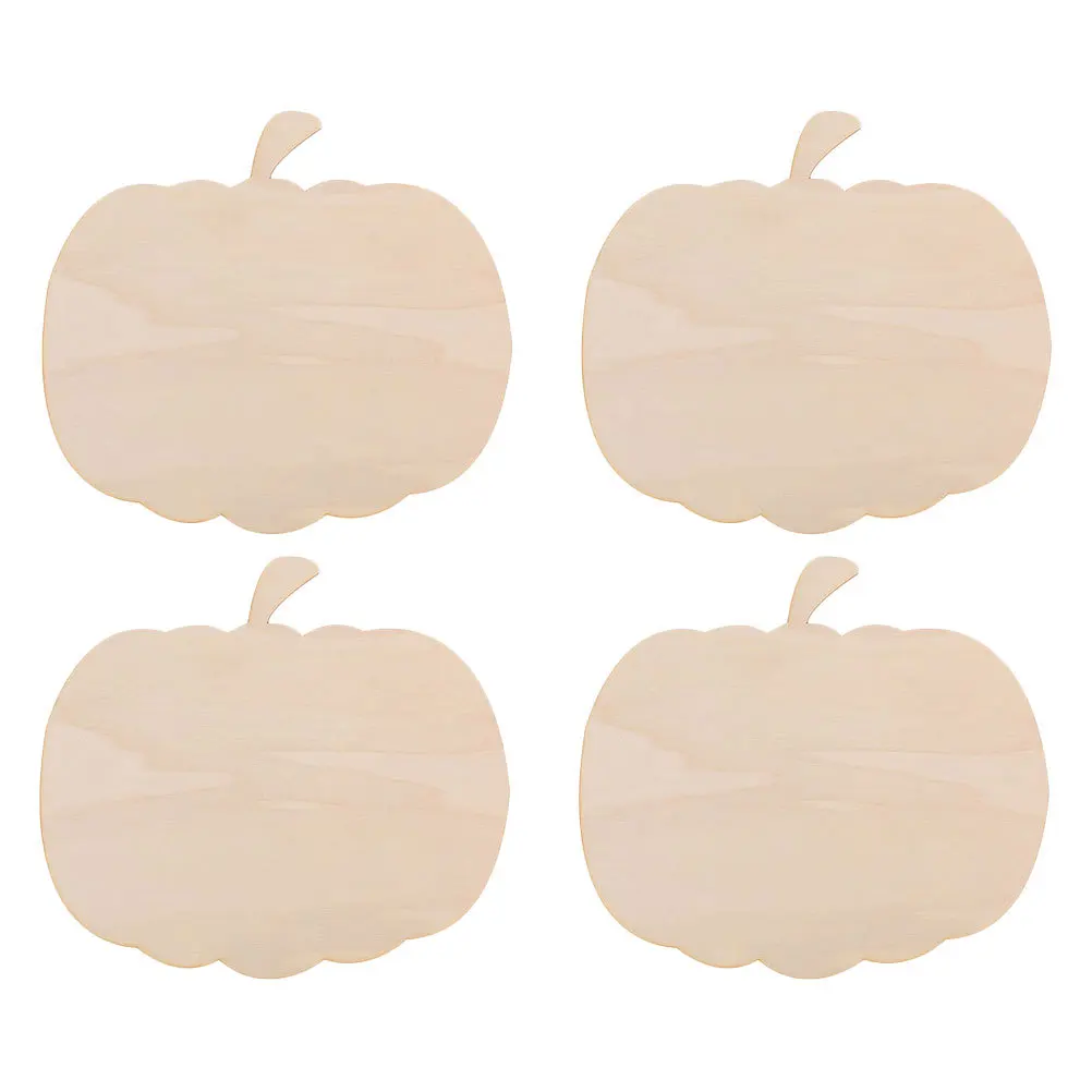 

4Pcs Halloween Pumpkin Wood Slices Unfinished Wooden Cutouts DIY Craft Decorations Kids Painting Creative Wooden Cutout