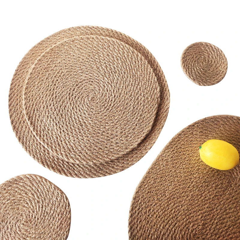 Round Woven placemats, natural jute placemats, grass placemats for wholesale