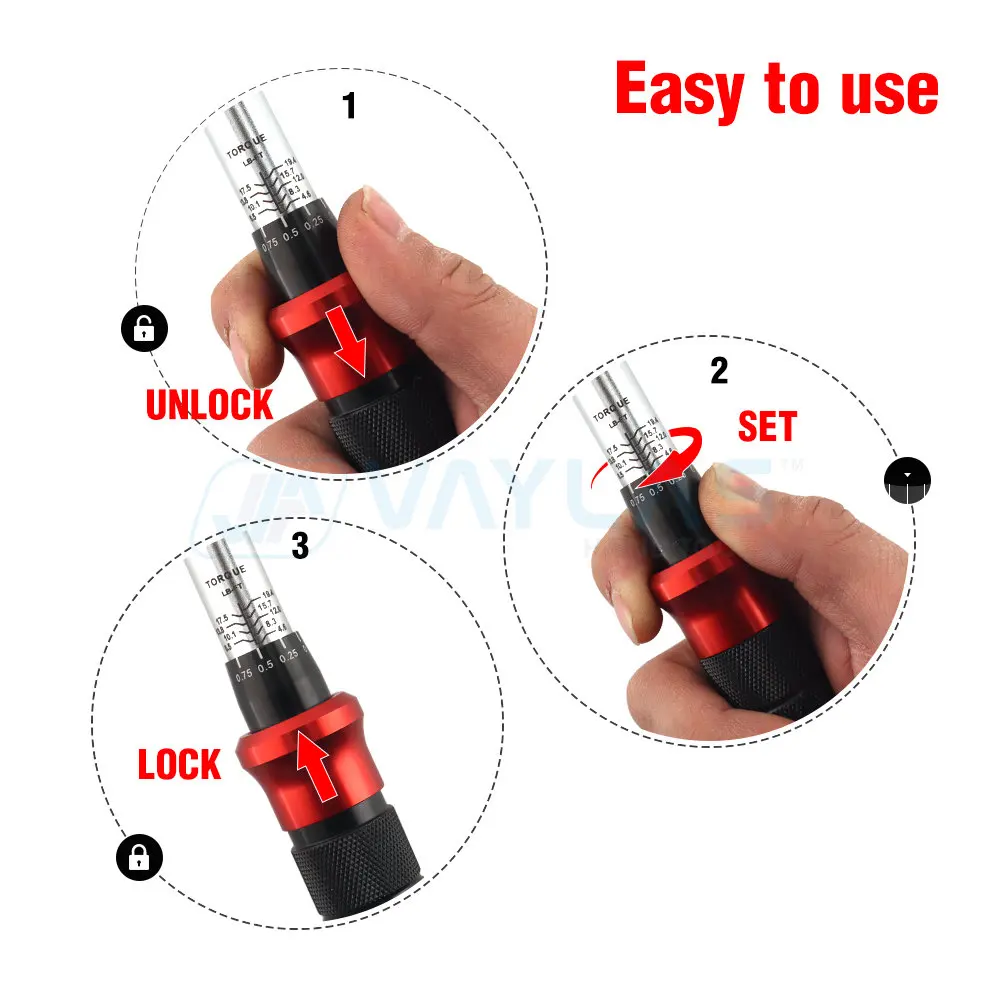 Imagem -05 - Chave de Torque de Clique de Unidade a 25 N.m 4.6 a 19.4 Lb. ft Ferramenta de Manutenção de Bicicleta de Estrada de Montanha Chave de Catraca de Torque