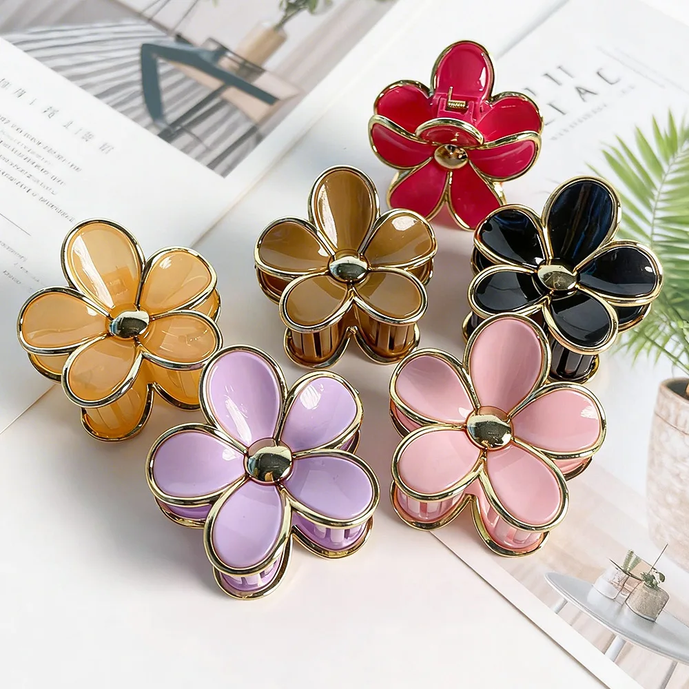 3pcs Smooth and colorful women's floral hair clip, sturdy and practical hair accessory, suitable for parties and gifts