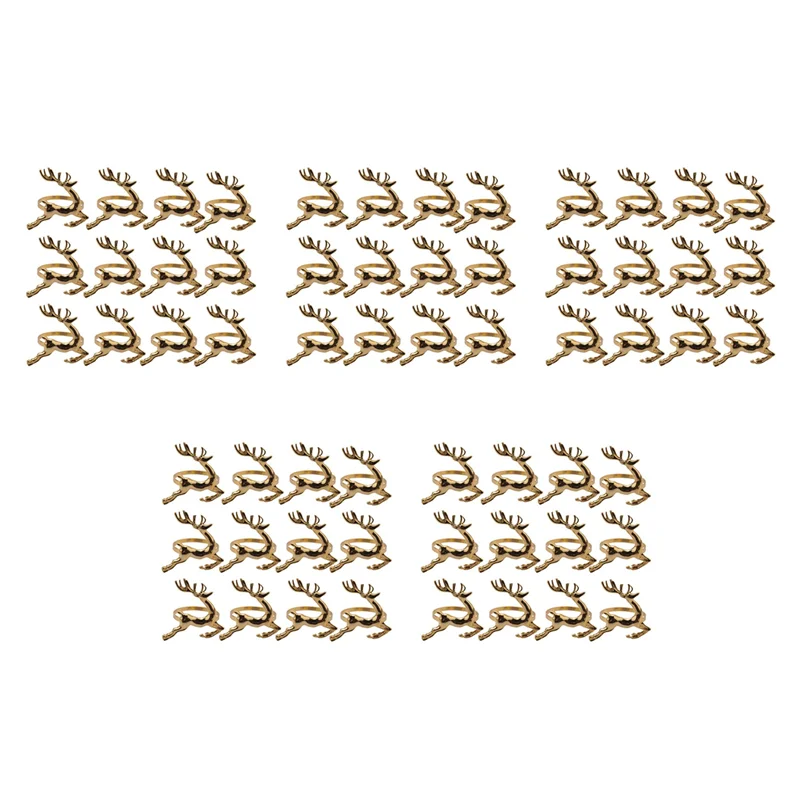 

AT63-60 шт., рождественские кольца для салфеток с изображением лося и оленя, золотой сплав, пряжка для салфеток, держатель для колец для салфеток, украшение для ресторана, свадебной вечеринки