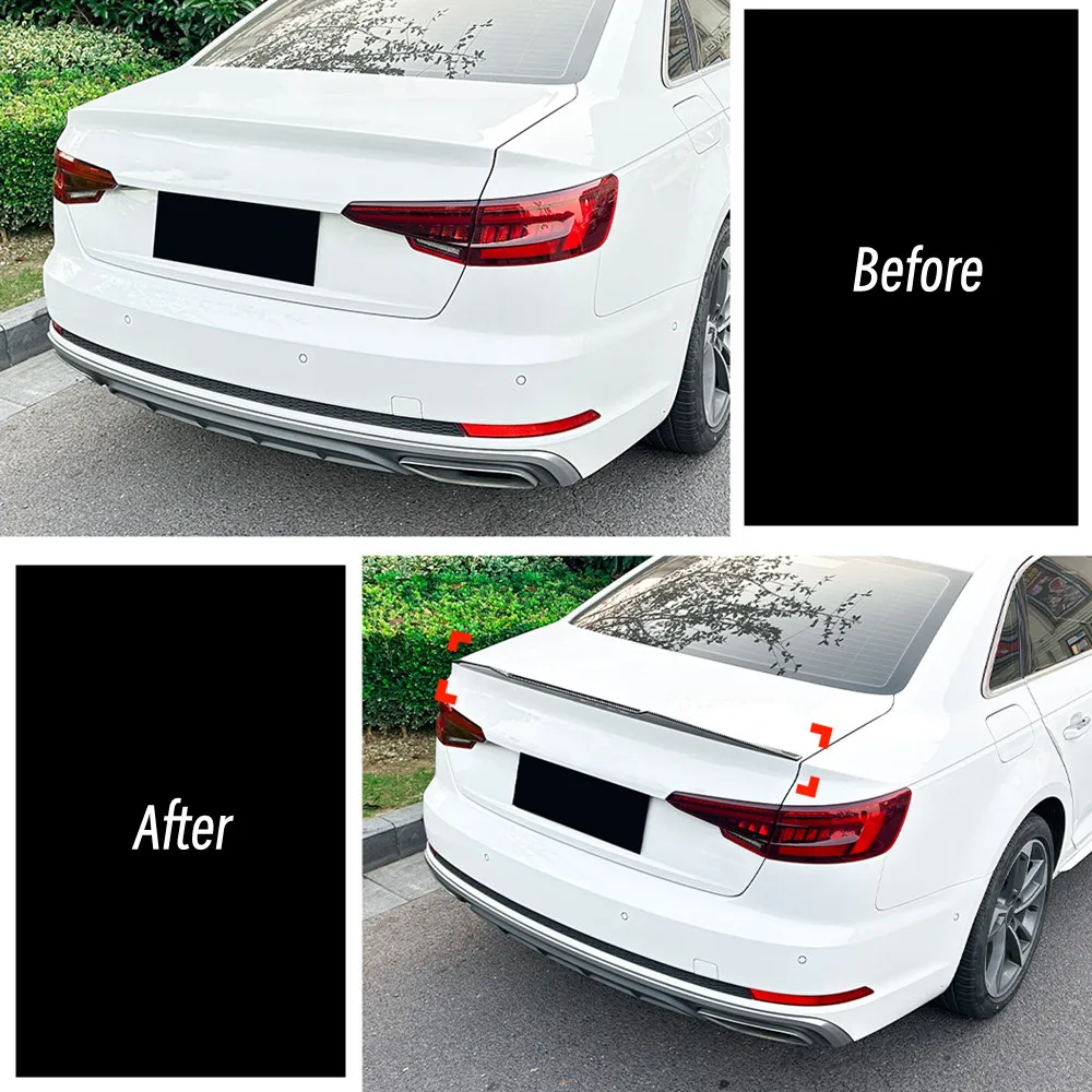 For Audi A4 S4 B9 2017 18 19 20 21 22 23 24 Bodykit Car Rear Trunk Lid Black Carbon Spoiler Wings Exterior Accessories Parts