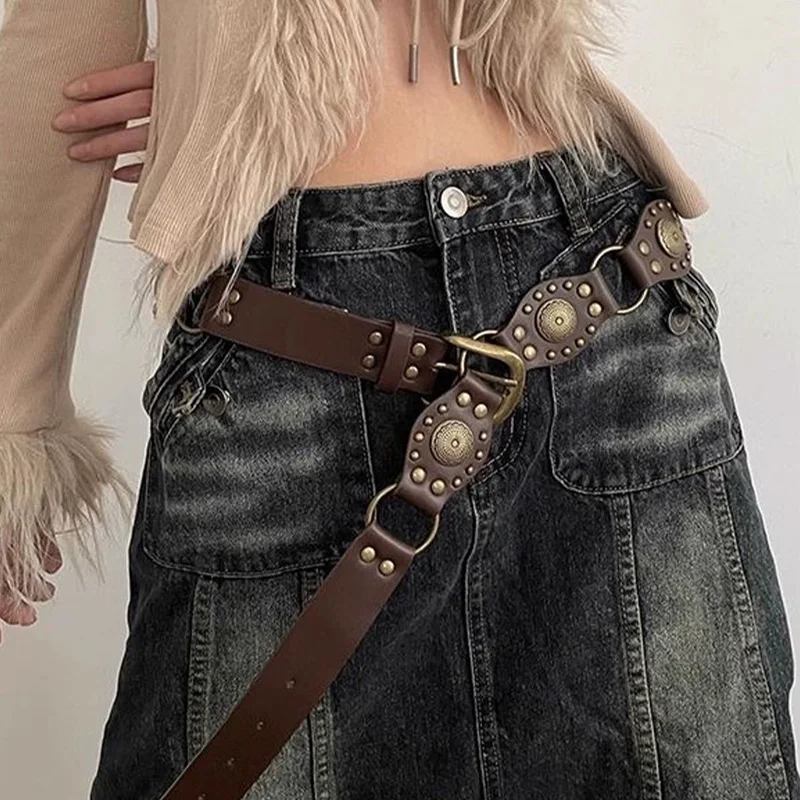Desinger Belts For Women High Quality Punk Gothic Vintage Brown Corset Belt Female Unisex Men Waistband  Western Cowgirl Cowboy