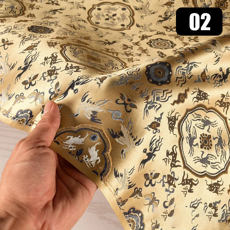 Tessuto di seta broccato jacquard di fascia alta di lusso per cucito fai da te Cheongsam Hanfu Abito per indumenti Tappezzeria Tessuto di design