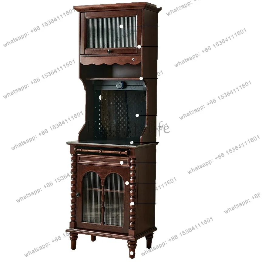 

Retro style all solid wood tea and dining side cabinet French wall storage cabinet