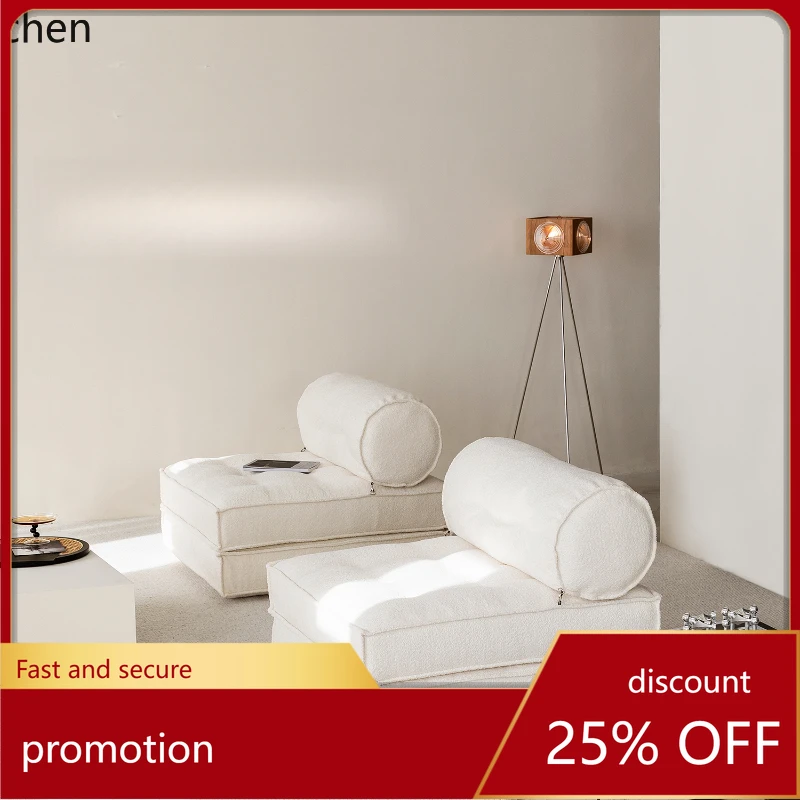 

CZ tofu cubes folding dual-purpose floor-to-ceiling white fabric module sofa bed removable and washable lazy sofa