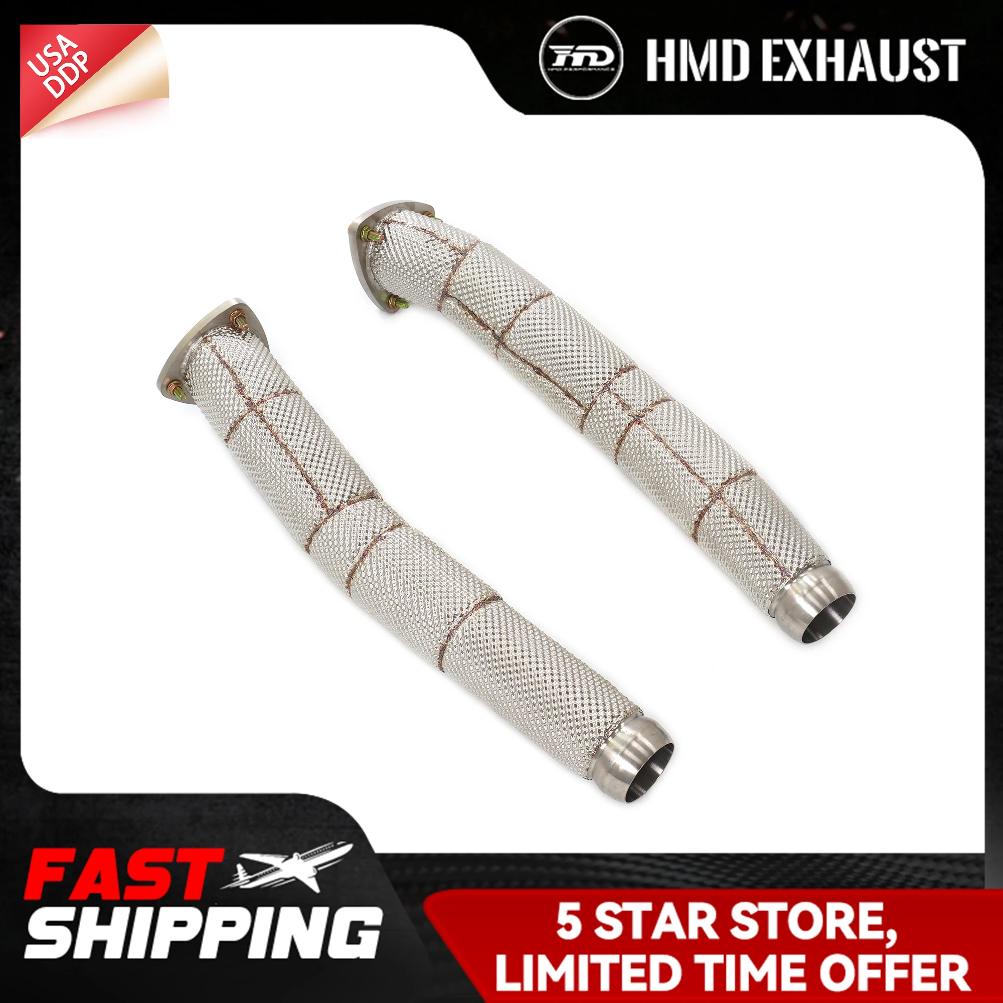 

HMD for Aston Martin Vantage V8 4.3L 4.7L SS304 Resonant Tube Straight-through pipe Non-destructive installation