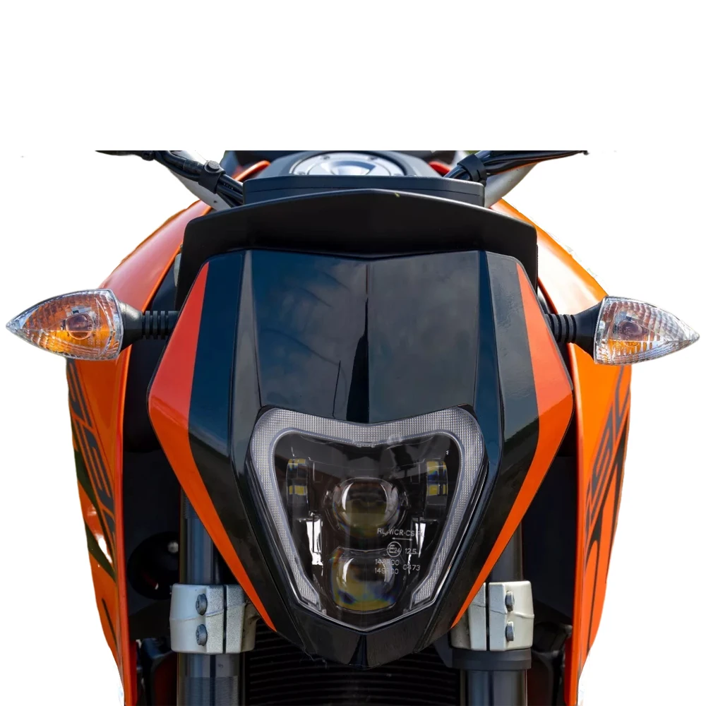 LED Headlight Headlamp For KTM Duke 690 R 690R 2012-2016 2017 2018 2019 E24 E-mark Motorcycle Head Light  Lamp H4 Bulb with DRL