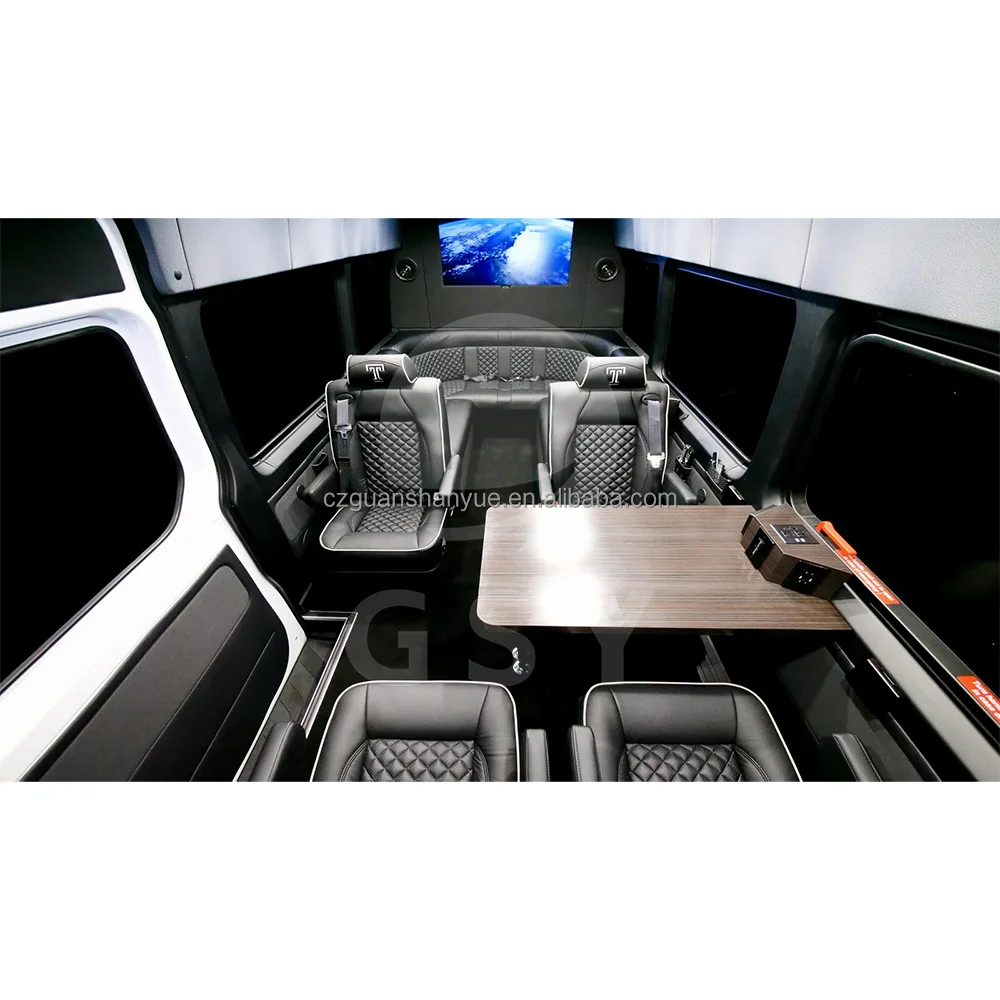 U-Shaped Luxury Interior Sofa for Benz Sprinter Van Executive Edition Leather Interior Kits for Modifying Van's Interior