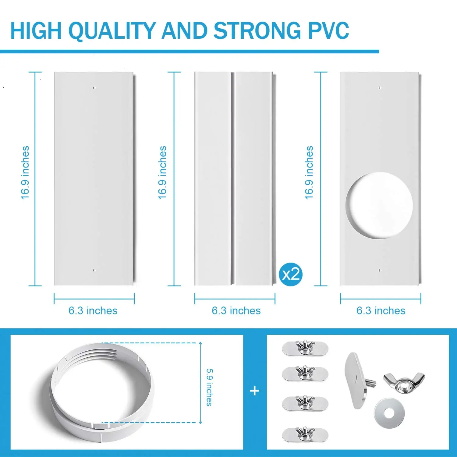 Portable Air Conditioner Window Kit with Coupler Adjustable Window Seal for AC Unit,Sliding AC Vent Kit for Exhaust Hose