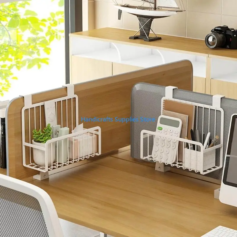 R1WA Cabinet Door Hanging Storage Basket Bedside Caddy Metal Bathroom Rack