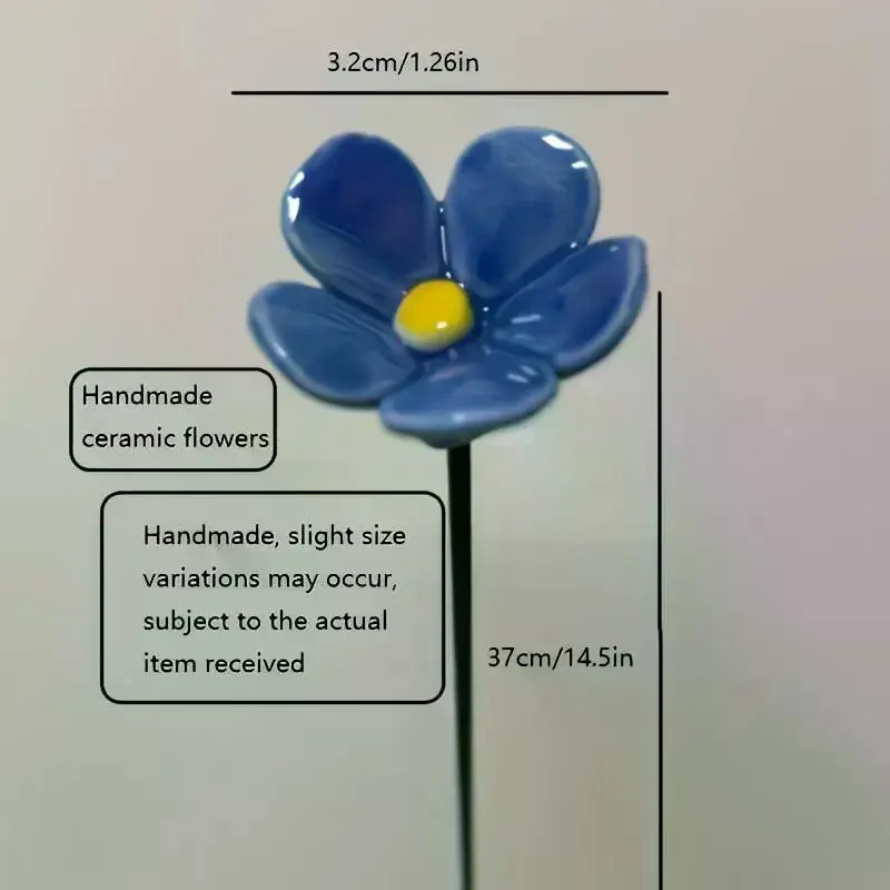 6/8/10pcs Handcrafted Ceramic Forget Never Fades Eternal Ceramic Flowers Home Ornament Indoor And Outdoor Home Decor