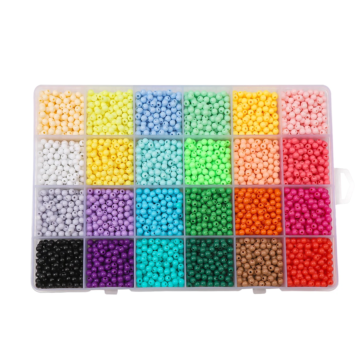 24 grid glass rice bead box 4mm solid colored acrylic beads Charm DIY Jewelry Creation Materials Handmade needlework beads
