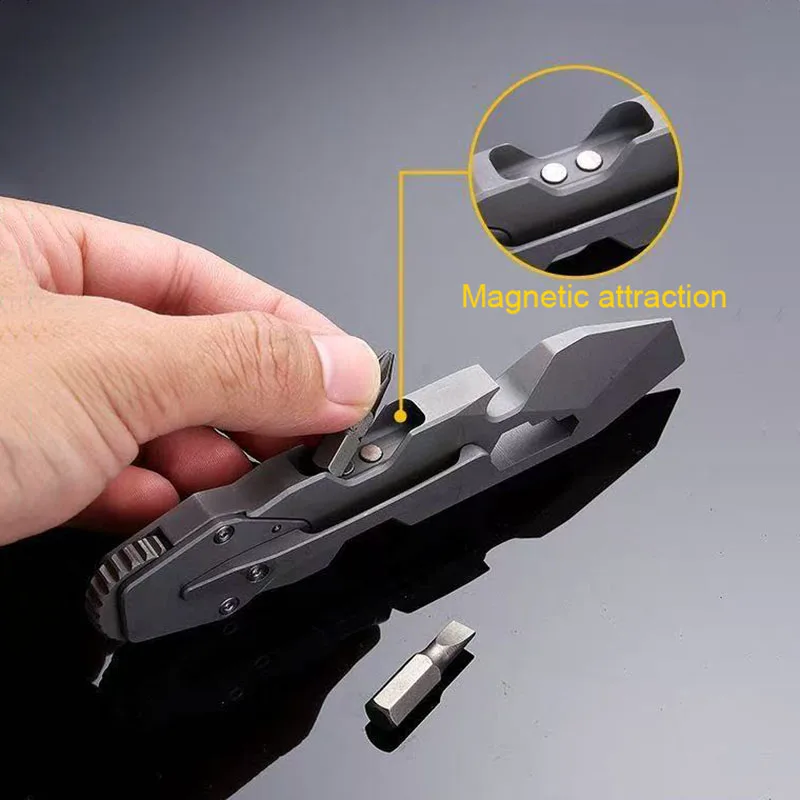 420 Stainless Steel Crowbar Multi-functional Adjustable Wrench Screwdriver Pocket Tool Hanger Pry Bar Bottle Opener EDC Tool